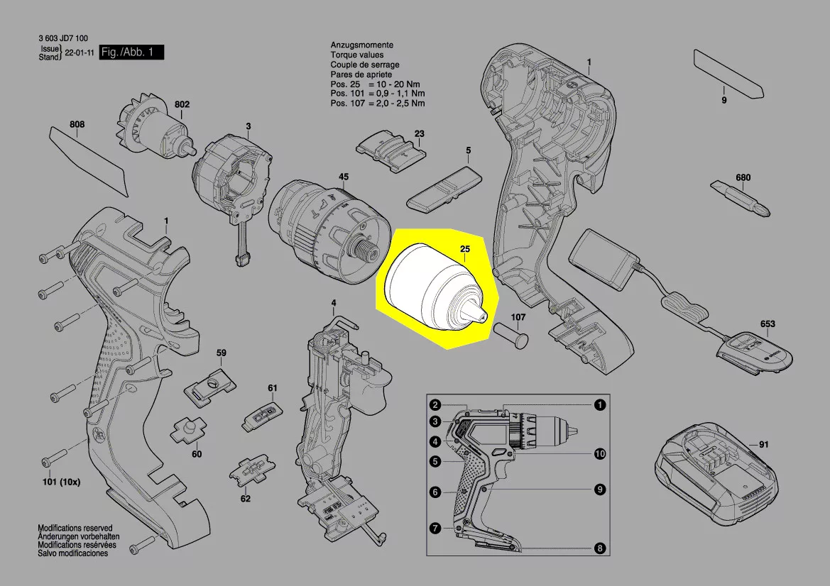 Mandrin à serrage rapide réf. 1 600 A02 7W8 Bosch